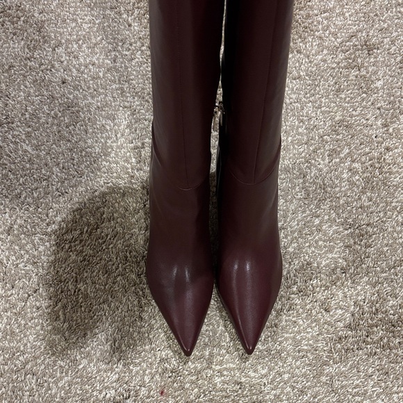 Marc Fisher Shoes - Marc Fisher LTD Melesmee Burgundy Tall Boots Pointed Toe Heel Size 10 E216